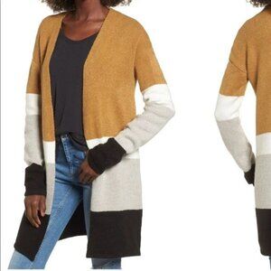 NWT Woman's Love By Design Color Block Open Front Cardigan Sweater Size Large
